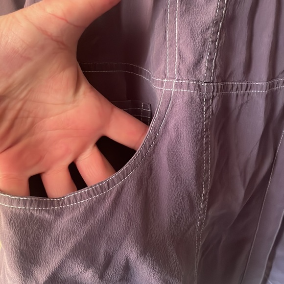 Vintage purple silk long sleeve button down tunic blouse by soft surroundings - Picture 4 of 6